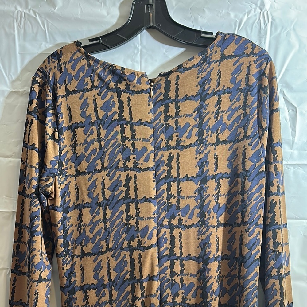 Michael Kors Blue and Brown Ruched Dress size medium - Picture 5 of 5